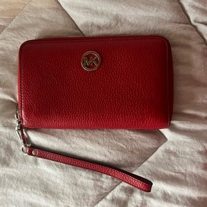 Michael Kors Fulton Leather Wallet Wristlet